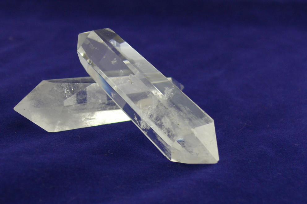 Bergkristal dubbeleinder doorstromings kristal set