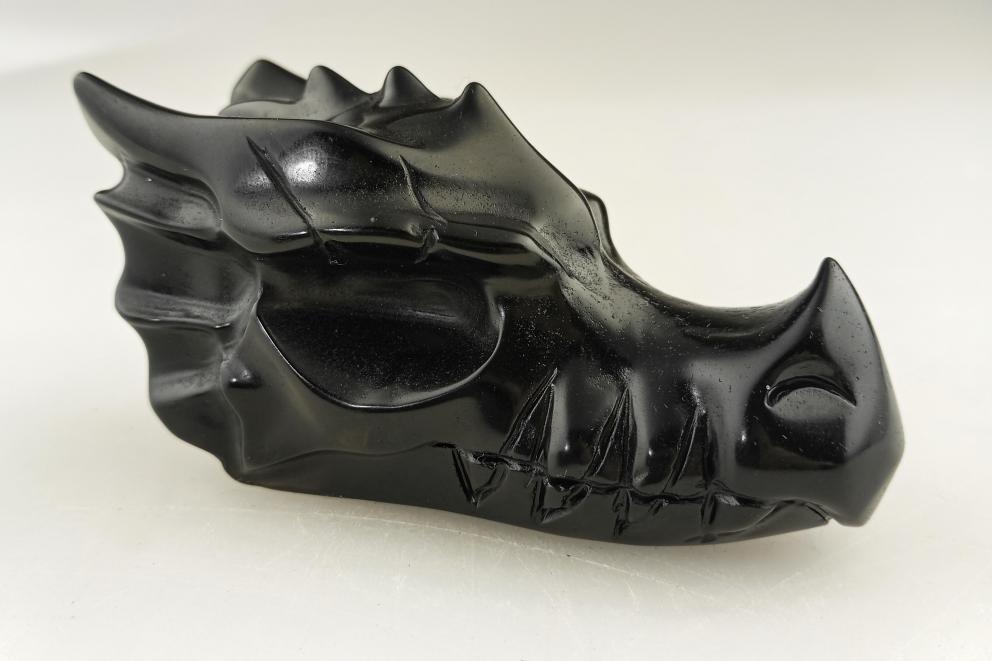 Drakenschedel - Obsidiaan, ca 11,5 cm