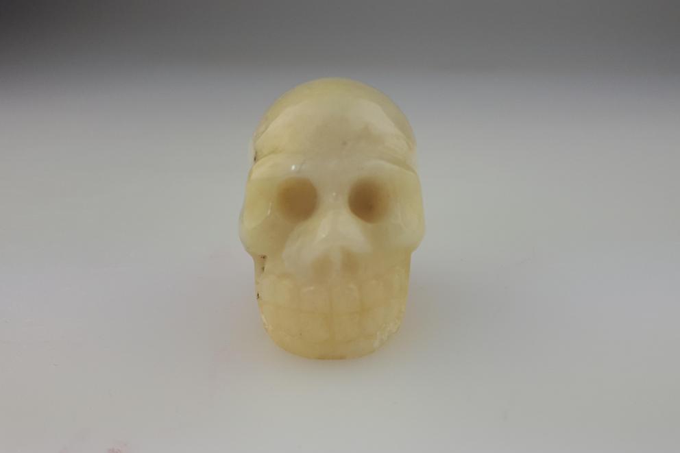 Gele Jade Menselijke edelsteen schedel - Human Skull