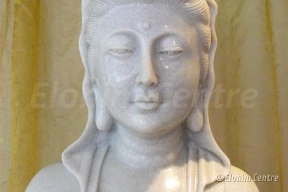 Witte Jade beeld, Kwan Yin met Draak, menshoog